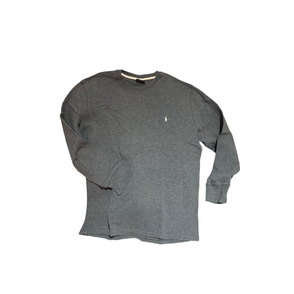 Ralph Lauren xl grey cotton thermal waffle weave sleep shirt euc